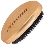 Aosina Medium Hard 360 Wave Brush Premium Curved Palm Brush Made with 100% Boar Hair Bristles and Nature Wood Great for 360 Waves and Wolfing