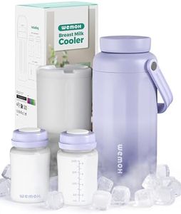 WEMOH Breast Milk Cooler Bottle - 12H+ Ice-Cold/24H Safe Storage, Compatible with Spectra Pumps, TSA Approved Travel Chiller, 18oz (2x9oz) Lightweight Leakproof Container for Work, Purple