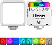 ULANZI VL49 RGB Video Lights White, LED Camera Light 360° Full Color Portable Photography Lighting w 3 Cold Shoe, 2000mAh Rechargeable CRI 95+ 2500-9000K Lamp Support Magnetic Attraction