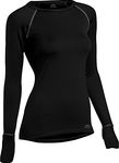 ColdPruf Women's Quest Performance Base Layer Long Sleeve Crew Neck Top, Black, X-Large