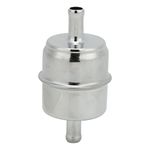 Universal 3/8in High Flow Fuel Filter Inline Hose 9746, Chrome, Great Replacement forFuel Filter