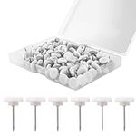 100Pcs Plastic Thumb Tacks White Big Head Push Pins Reusable Circle Push Pins Stainless Steel Point Pushpins Map Thumb Tacks for Posters Photos Paper Models