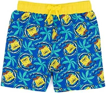 SPONGEBOB SQUAREPANTS Swim Shorts Boys Blue Yellow Swimming Trunks 5-6 Years