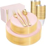 NOCCUR 350PCS Pink and Gold Plastic