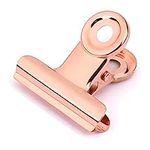 Coideal Large Rose Gold Bull Hinge Clips, 10 Pack 2 Inch Metal Binder Paper Clips for Pictures Photos, Food Bags, Kitchen & Office (50mm)