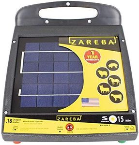 Zareba Solar Powered Low Impedance Electric Fence Charger, 15 Mile Solar Powered Electric Fence Energizer, Contain Animals, Keep Out Predators - ESP15M-Z
