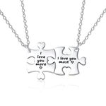 Matching Necklaces for Couples Boyfriend Girlfriend - 2 Pcs Puzzle Pendant Chain Always and Forever Necklace for Women Men Best Friend Jewellery Presents Gifts for Valentine's Day Birthday Anniversary