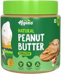 ALPINO Natural Peanut Butter Smooth - Made with 100% Roasted Peanuts - 30g Protein, No Added Sugar & Salt, Gluten Free – Plant Based, Unsweetened Peanut Butter Creamy (400 G)