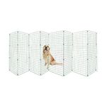 Free Standing Dog Gate - 1.2m x 8ft Metal Fence Panels - 50x50mm Portable Wire Fencing for Dogs - Dog Fence for Indoor or Outdoor Use - Foldable Puppy Playpen