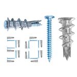 laffeya Drywall Anchor & Screws, 30 Screw and 30 Wall Anchors, Plasterboard Fixings & Screws Self Drilling Plasterboard Fixings Raw Plugs Cavity Wall for Screws Professional and Home Use (60PCS Short)