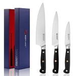 KEEMAKE Chef Knife Set 3 Piece, Sharp Kitchen Knives Set Professional Cooking Knife Set, German Stainless Steel 1.4116 Cutting Knives Set for Kitchen with Pakkawood Handle