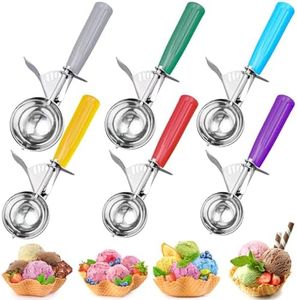 6 Pcs Cookie Scoop Set, Ice Cream Scoop Set, Multiple Size Disher Scoops, Professional 18/8 Stainless Steel Cupcake Scoop
