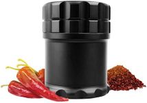 HerbSaver Large Metal Grinder 3.1” x 2.5” x 2.5” - Aircraft-Grade AluminumSpice Grinder with Razor Sharp Teeth & Magnetic Lid - Pocket-Sized & Durable - Ideal for Grinding Herbs & Spices (Black)