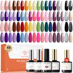 Modelones Gel Nail Polish 36 Colors All Seasons Holiday Gel Polish with Glossy & Matte Top Coat Base Coat Starter Kit Soak Off U V Gel Nail Kit Nail Art Starter Kit Beauty Gifts Set Box