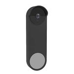 QUTHZZHY Silicone Doorbell Case Google Nest Hello Doorbell Cover Weatherproof Protective Nest Doorbell Silicone Skin Case (Black)