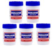 MEDIORBIT Rumarub Ointment Ayurvedic/Herbal Embrocation | Ayurvedic Pain Relief Balm | Instant Pain Relief From Back Pain, Stiff Neck, Muscular Pain, Knee Pain, and Painful Joints (Pack of 5)
