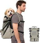 Wakytu Dog Backpack Carrier for Medium Dogs，Breathable and Comfortable Dog travel bag with Pet Neck Protection Pad and Waterproof Oxford Fabric for walking outdoor and cycling
