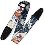 Levy's Leathers 2" Wide Polyester Guitar Strap with Genuine Leather Ends; Koi Fish Motif (MPD2-016)