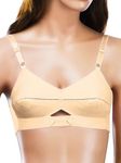 ANGELFORM Women's Round Stitch Cotton Bra - Priyasajani (Beige_D_95cm)