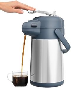 GiNT Coffee Airpot Thermal Carafe Dispenser with Pump, Stainless Steel Vacuum Insulated Lever-Action Airpots for Coffee to Keep Hot/Cold Retention