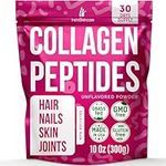 Collagen Peptides Powder for Women Hydrolyzed Collagen Protein Organic Non-GMO Grass-Fed Gluten-Free Kosher and Pareve Unflavored Easy to Mix Drink Healthy Hair Skin Joints Nails 10Oz (300g)