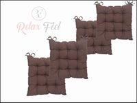 Comfowell 4 Pieces Premium & Luxury Rocking Soft Cotton Filling Chair Square Cushion Pad/Seat Pad - 16 Inche x 16 Inche - Brown