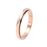 Epinki Women's Rings, 3MM Stainless Steel Ring Rose Gold Rhombus Spinner Anxiety Ring Size 6