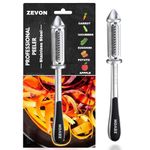 ZEVON® Stainless Steel Peeler for Vegetables and Fruits, 3 in 1 Multifunctional Julienne Peeler for Kitchen, Versatile Vegetable Peelers for Salad Preparation, Durable Vegetable Peeler (Silver/Black)