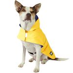 AKC Yellow Dog Raincoat for Pets, Rain Apparel Poncho Jacket for Medium Dogs