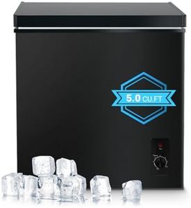 Deep Freezer, Mini Freezer with 7-Step Temperature Control, 5.0 cu.ft Small Deep Freezer, Freestanding Chest Freezer with Removable Basket for Dorm, Office, Bedroom and Small Living Spaces(Black)