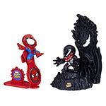 Marvel Stunt Squad Spider-Man Vs. Venom Playset, 1.5-Inch Super Hero Action Figures, Toys for Kids Ages 4 & Up, Multicolor