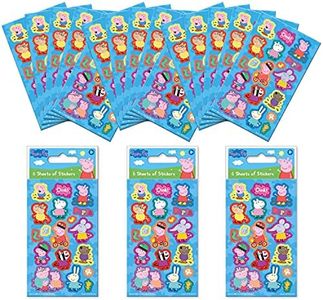 Paper Projects 01.70.24.075 Peppa Pig Blue Party Bag Sticker Bundle (18 Sheets), 12.5cm x 7.5cm