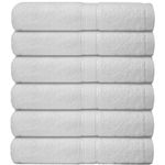 Casabella premium pack of 6 Hand Towels 100% cotton 500 GSM quick Dry super soft extra large Hand towels Pack 50x90 CM 6 White Hand towels for Bathroom, Kitchen use