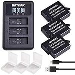 Batmax 3Pcs 1600mAh Batteries + USB LED 3-slots Charger Type-C port for Gopro 7 GoPro Hero 5 Hero 6 Camera Accessories Black AHDBT-501 AHDBT501(Compatible with Firmware v02.51, v02.00, v01.57, v01.55 and Future Updates)