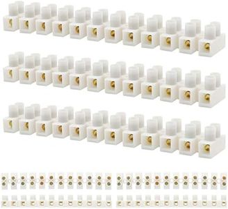 GUBCUB Terminal Block Set, 7 Pieces 12 Position Dual Row Terminal Strip Electrical Barrier Wire Connector Block, 10A 380V