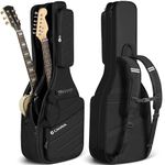 CAHAYA Double Electric Guitar Bag: Premium Added Gig Bag Soft Case 18 mm Thick Padding Compatible with ST (Stratocaster), LP (LesPaul) and Tele (Telecaster) with Reflective Bands, Model CY00378-1