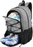 WOLT | Youth Soccer Bag - Soccer Backpack & Bags for Basketball, Volleyball & Football Sports, Includes Separate Cleat Shoe and Ball Compartment, fit to Youth & Adult (Grey)