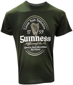 Guinness Irish Label Bottle Green T-Shirt, Bottle Green, XL