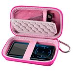 MP3 & MP4 Player Case for SOULCKER/G.G.Martinsen/Grtdhx/iPod Nano/Sandisk Music Player/Sony NW-A45 and Other Music Players with Bluetooth. Fit for Earbuds, USB Cable, Memory Card - Rose Red