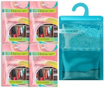 Humicure Moisture Absorber Dehumidifier with 1 Litre Absorption Capacity; Prevents Wardrobe, Bathroom, Kitchen and Bedroom from Mould & Fungus (Pack of 4, 400gram each, Rose & Lavender)