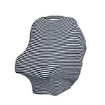 aden + anais Snuggle Knit 6-in-1 Stretchy Multi-Use Cover for Car Seat, Nursing, Cart, Baby Swing, High Chair, Infinity Scarf, Navy Stripe