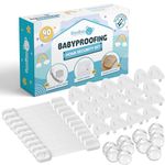 Booboo (40 Pack) Child Safety Baby Proofing Kit | x10 Door Strap Locks, x10 Corner Guards, x20 Plug Protectors | Baby Proof Your Home & Kitchen with No Trapped Fingers | No Tools Needed