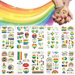 TAVVKE Rainbow Tattoos - 10 Sheets Gay Pride Temporary Tattoos - Waterproof LGBT Pride Day Rainbow Tattoo Stickers - Perfect for Pride Parades, Festivals, Parties - Temporary Body Art Stickers