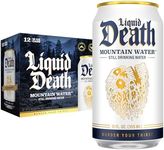 Liquid Death Still Mountain Water, Real Mountain Source, Ice-Cold Cans, Infinitely Recyclable, 12 Fl Oz (Pack of 12)