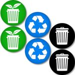 Recycle Trash and Compost Stickers - for Metal or Plastic Garbage cans, and Bins - Indoor & Outdoor - Laminated and UV Protected Premium Decal 2567 (Compost, Small)