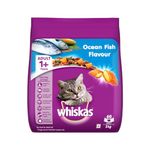 Whiskas Adult (1+ Years) Dry Cat Food, Ocean Fish Flavour, 3 kg, Contains 41 Essential Nutrients, Complete & Balanced Nutrition for Adult Cats