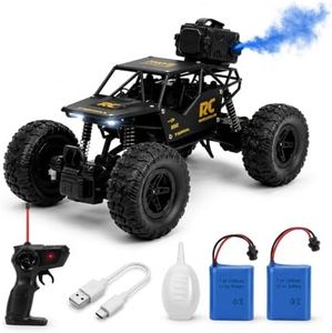 CRAZINOS Off Road RC Monster Truck for Kids, Rechargeable Remote Control Car with 2.4GHz Remote, LED Headlights, Type-C Charging, High Speed Offroader Toy (Made in India)