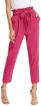 GRACE KARIN Women's Elegant High Waist Solid Dress Pants Professional Trousers Hot Pink X-Large