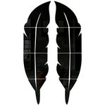 Wall1ders Opposite Plums Feathers Black (Pack of 2, Each Piece Size 76 x 20 cm), mirror stickers for wall, acrylic mirror wall decor sticker, wall mirror stickers, acrylic stickers, wall stickers for hall room, bed room, Kitchen.