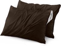 Sea Monk Waterproof Pillow Protector Set of 2 ( 16 x 24 Inch - Brown Color ) Pillow Protector with Zippered Closures | Waterproof Pillow Protection Cover with Zipper
